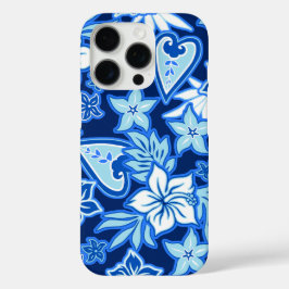 Funda iPhone 16 Pro Aloha Heart Hawaiian Hibiscus Tropical Blue