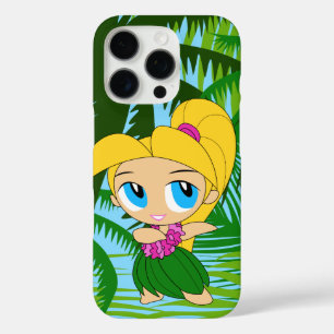 Funda iPhone 16 Pro Aloha Honeys Palms Hawaiian Blond Hair Hula Chica