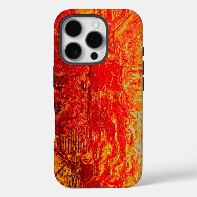 Funda iPhone 16 Pro amantes del arte y de la moda rojas y amarillas (Reverso )