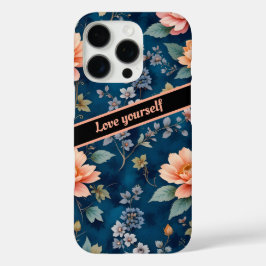Funda iPhone 16 Pro Amate tú mismo - Diseño floral vintage