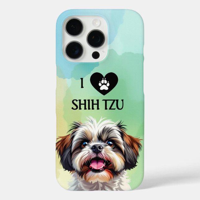 Funda iPhone 16 Pro Amo A Mi Perro Shih Tzu Puppy (Reverso )