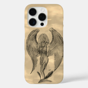 Funda iPhone 16 Pro Ángel al estilo tatuaje