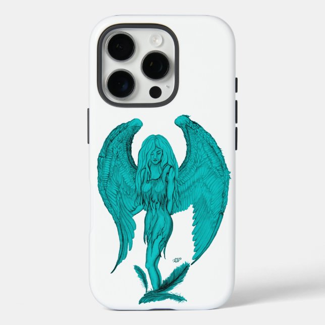 Funda iPhone 16 Pro Ángel, dibujo de lápiz (Reverso )