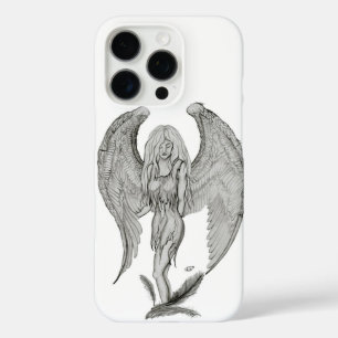 Funda iPhone 16 Pro Ángel - Diseño en blanco y negro