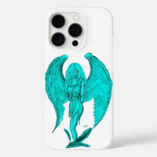 Funda iPhone 16 Pro Ángel, diseño negro y verde