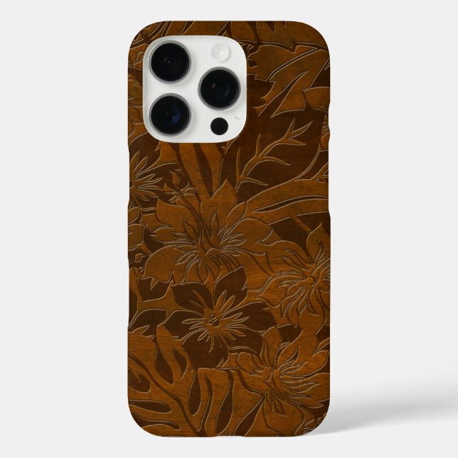 Funda iPhone 16 Pro Anini Beach Faux Wood Hawaiian Koa (Reverso )