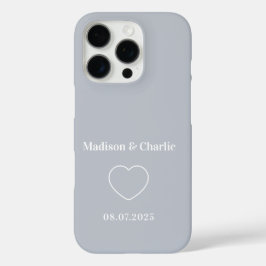 Funda iPhone 16 Pro Aniversario del Boda de Amor minimalista