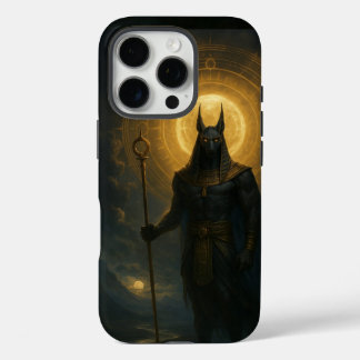 Funda iPhone 16 Pro Anubis en las sombras - Deidad Protectora Egipcia
