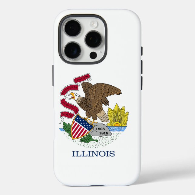Funda iPhone 16 Pro Apple iPhone 16 Pro Funda-Mate, bandera de Illinoi (Reverso )