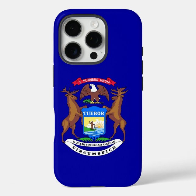 Funda iPhone 16 Pro Apple iPhone 16 Pro Funda-Mate, bandera de Michiga (Reverso )