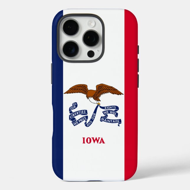 Funda iPhone 16 Pro Apple iPhone 16 Pro Funda-Mate, bandera Iowa (Reverso )