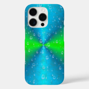 Funda iPhone 16 Pro Arcoiris azul verde en óptica de cuero de piel de 