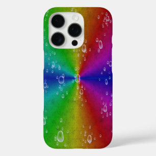 Funda iPhone 16 Pro Arcoiris en opúsculo de cuero de elefante con gota