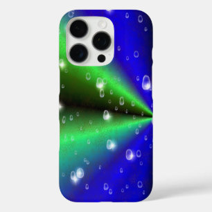 Funda iPhone 16 Pro Arcoíris Verde Azul en Óptica de Cuero de Piel de