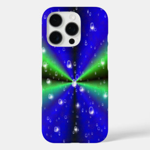 Funda iPhone 16 Pro Arcoíris Verde Azul en Óptica de Cuero Piel de Ele