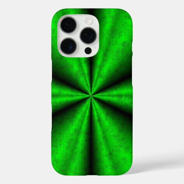 Funda iPhone 16 Pro Arcoiris verde en optik de cuero de piel de elefan (Reverso )
