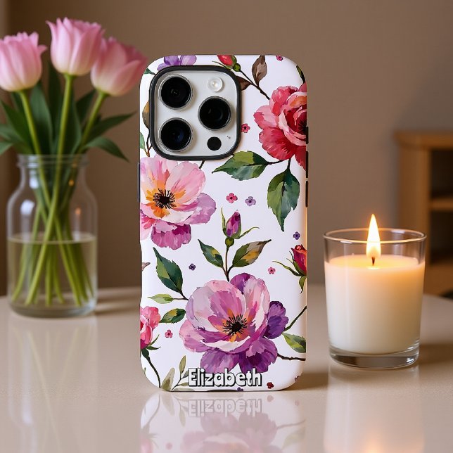 Funda iPhone 16 Pro Arreglo floral de acuarela artística (Subido por el creador)