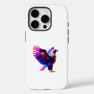 Funda iPhone 16 Pro Arte de águila brillante colorido - Vibrante Neon