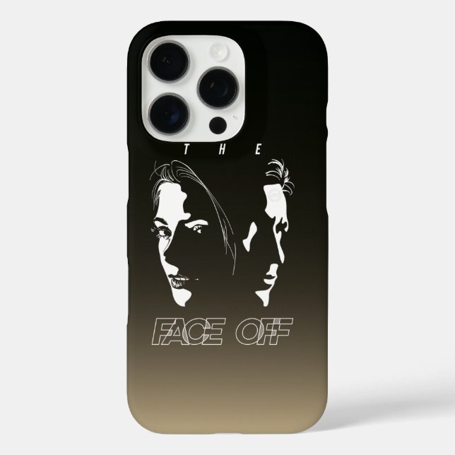 Funda iPhone 16 Pro Arte de Silueta de Confrontación Humana | (Reverso )