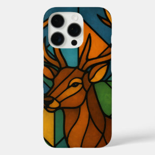 Funda iPhone 16 Pro Arte de vidrio tintado estilo Tiffany de ciervo vi