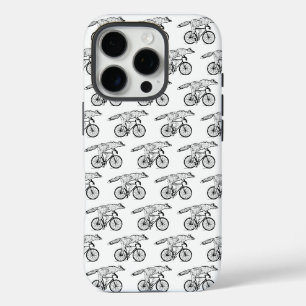Funda iPhone 16 Pro Arte impreso de Zorro caprichoso en bicicleta