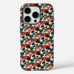 Funda iPhone 16 Pro Arte Japonés de Ramen de Gato Estilo Vintage