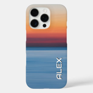 Funda iPhone 16 Pro Atardecer sobre el océano íntimo - Mar oscuro y ci