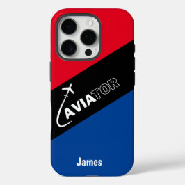 Funda iPhone 16 Pro Aviador moderno, vuelo de avión, aviación, persona