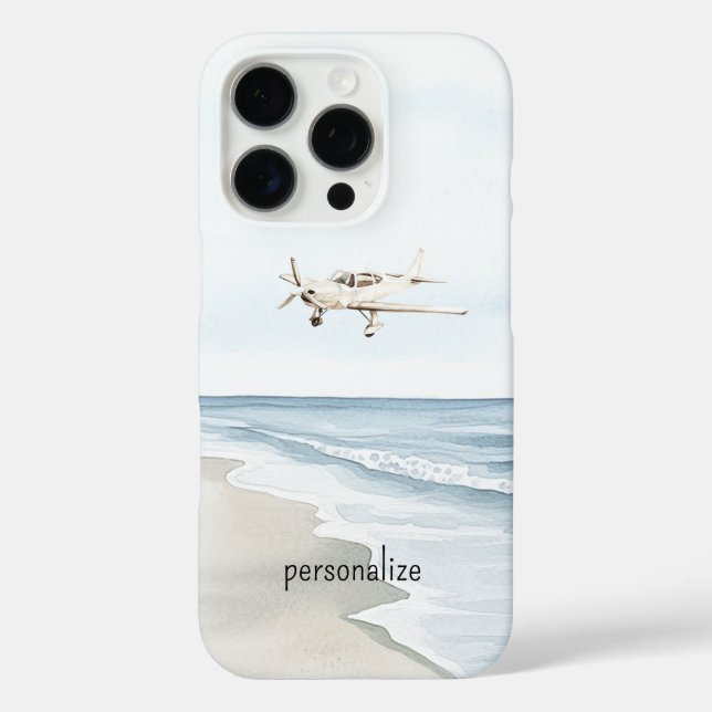 Funda iPhone 16 Pro Aviones blancos azules (Reverso )