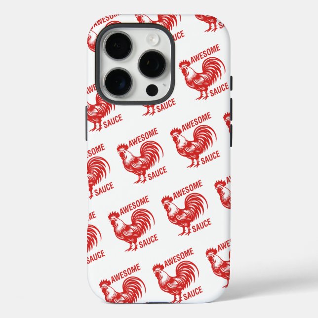 Funda iPhone 16 Pro Awesome Sauce Rooster Funny (Reverso )