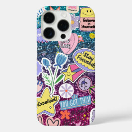 Funda iPhone 16 Pro Azul brillante moderno con elegantes acentos púrpu