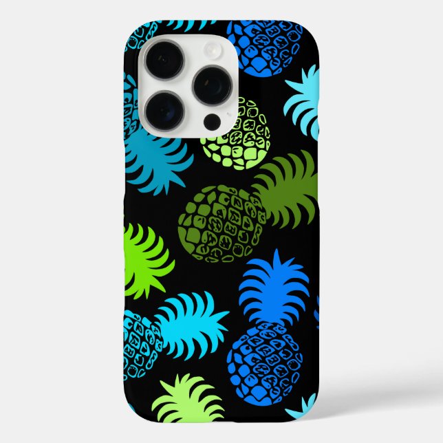Funda iPhone 16 Pro Azul picapanico tropical mona hawaiana (Reverso )