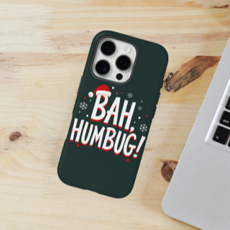 Funda iPhone 16 Pro ¡BAH, HUMBUG! en negrita con un pequeño sombrero r