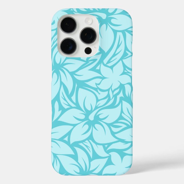 Funda iPhone 16 Pro Bahía de Moloaa Hawai Hibiscus Tonal Aqua (Reverso )