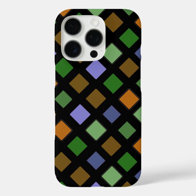 Funda iPhone 16 Pro Baldosas geométricas gráficas diagonales en cualqu (Reverso )