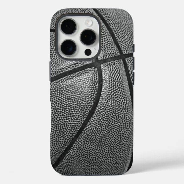 Funda iPhone 16 Pro Baloncesto blanco y negro (Reverso )