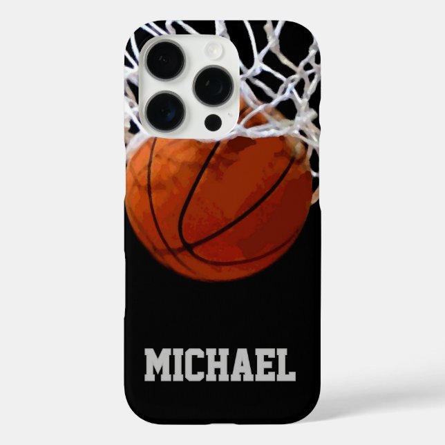 Funda iPhone 16 Pro Baloncesto Su Nombre (Reverso )