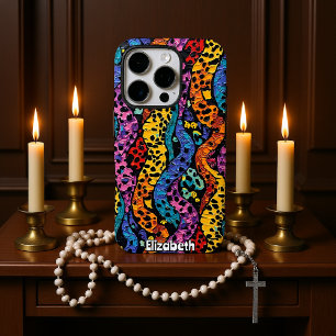 Funda iPhone 16 Pro Bandas en negrita: Resumen de impresión de leopard