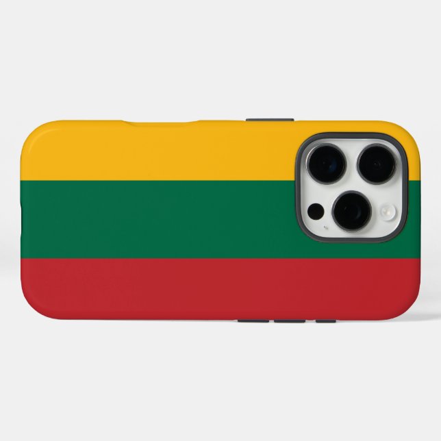 Funda iPhone 16 Pro Bandera de Lituania (Reverso (Horizontal))