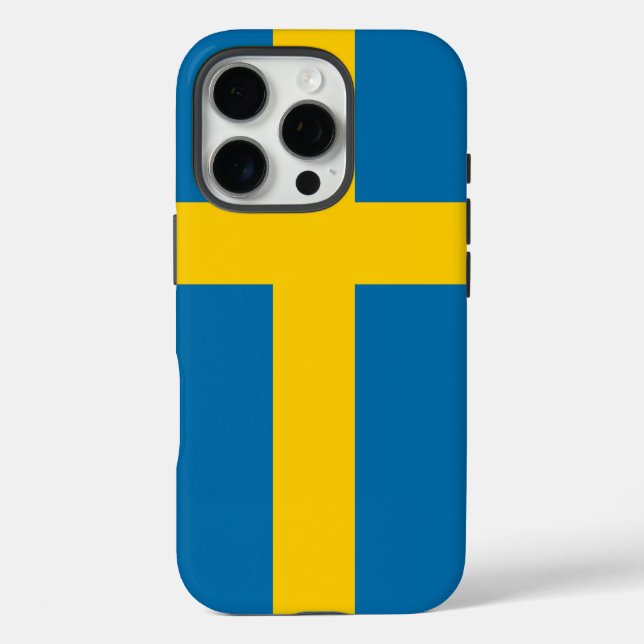 Funda iPhone 16 Pro Bandera de Suecia (Reverso )