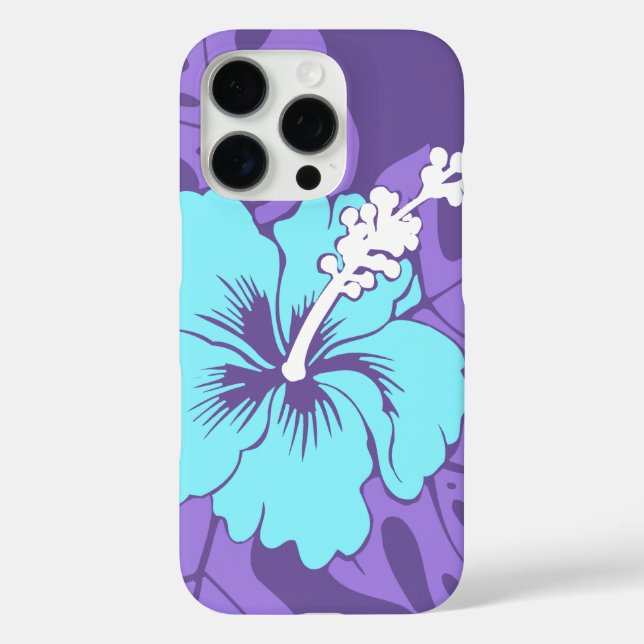 Funda iPhone 16 Pro Banzai Beach Hawaiano Hibiscus Purple (Reverso )