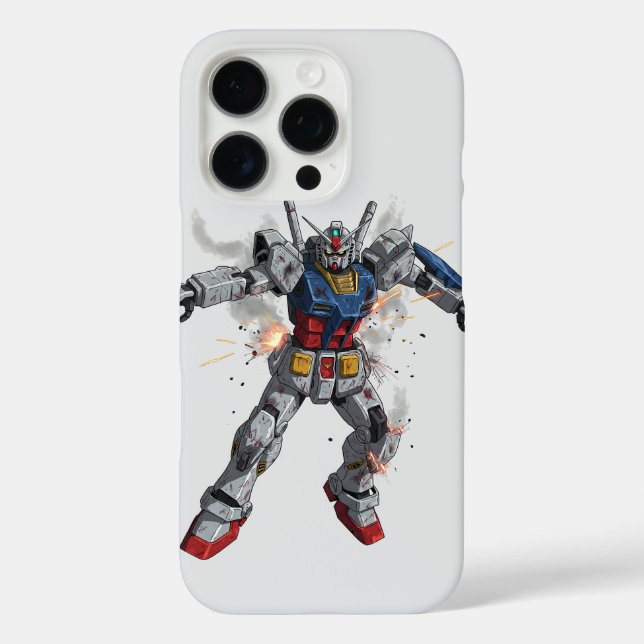 Funda iPhone 16 Pro Batalla dañada Gundam (Reverso )