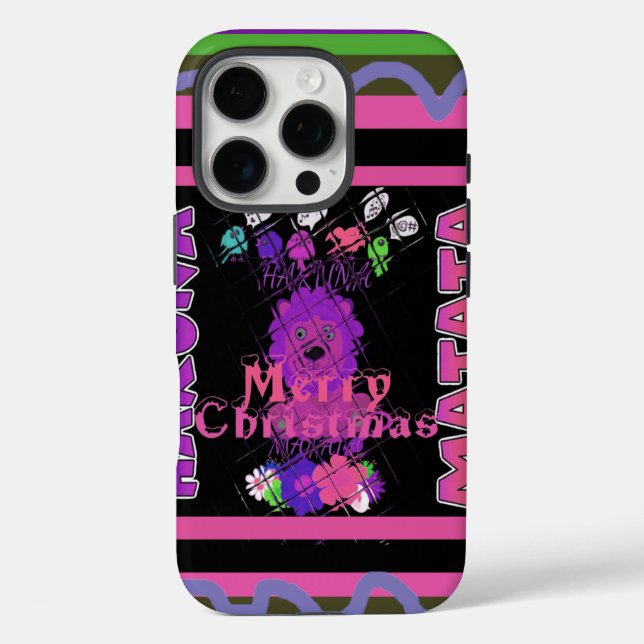 Funda iPhone 16 Pro Bebé rosa Bella Feliz Navidad Hakuna Matata (Reverso )