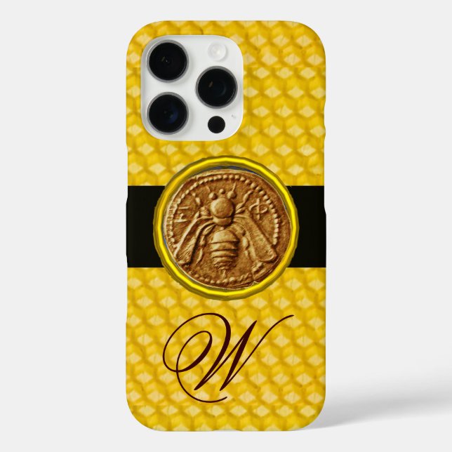 FUNDA iPhone 16 PRO BEE, BIENESTAR DE BEEKEPER MONOGRAM (Reverso )