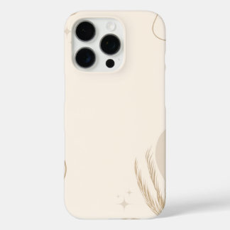 Funda iPhone 16 Pro Beige Brown Aesthetic Floral Linktree Background |