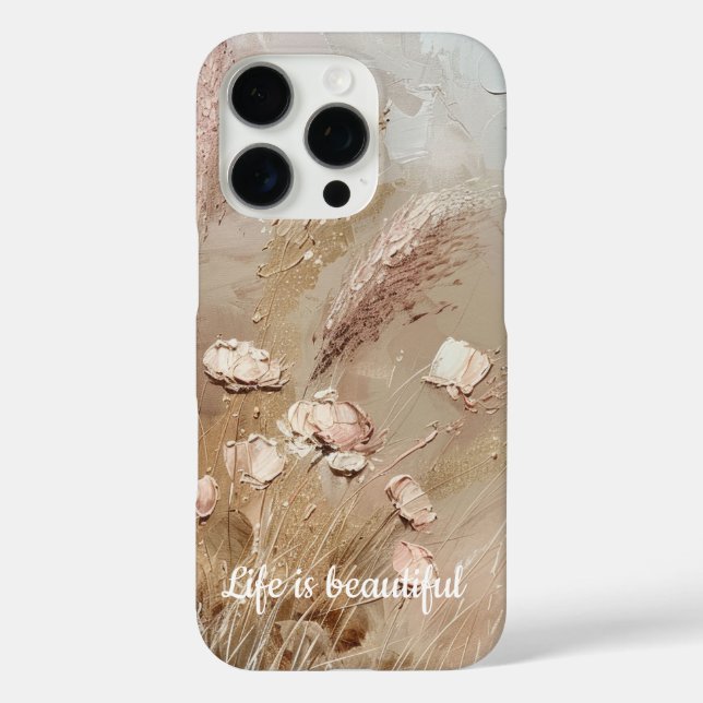 Funda iPhone 16 Pro Beige Rubor Boho Floral (Reverso )
