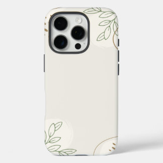Funda iPhone 16 Pro Beige Simple Floral Watercolor Minimalist Linktree