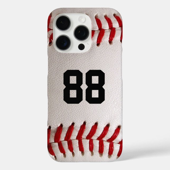 Funda iPhone 16 Pro Béisbol con número de Personalizable (Reverso )