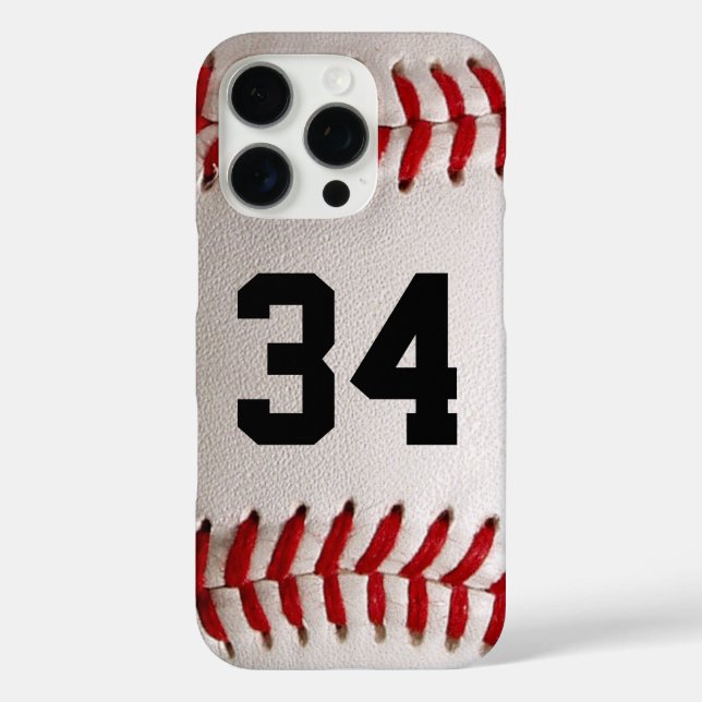 Funda iPhone 16 Pro Béisbol con número de Personalizable (Reverso )