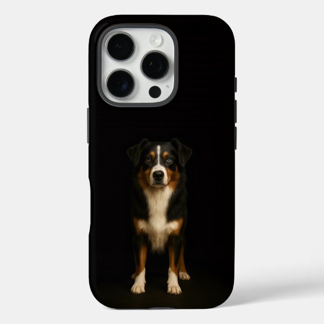 Funda iPhone 16 Pro Black 4 Luxe iPhone 16 Pro, Aussie Shepherd Dog (Reverso )